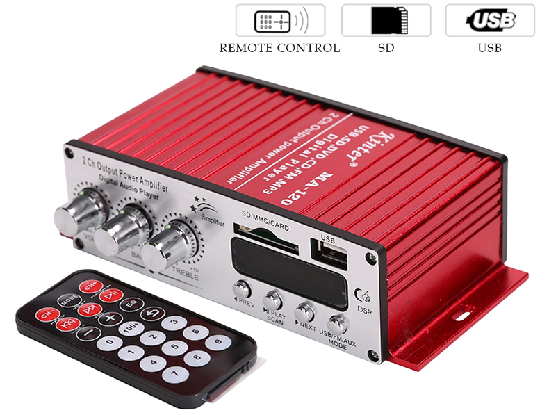 Kinter Mini Ραδιοενισχυτής - Ψηφιακή Συσκευή Αναπαραγωγής Ήχου με 2 Κανάλια & Τηλεκοντρόλ - Digital Audio Player 20W Kinter Mini Ραδιοενισχυτής - Ψηφιακή Συσκευή Αναπαραγωγής Ήχου με 2 Κανάλια & Τηλεκοντρόλ - Digital Audio Player 20W