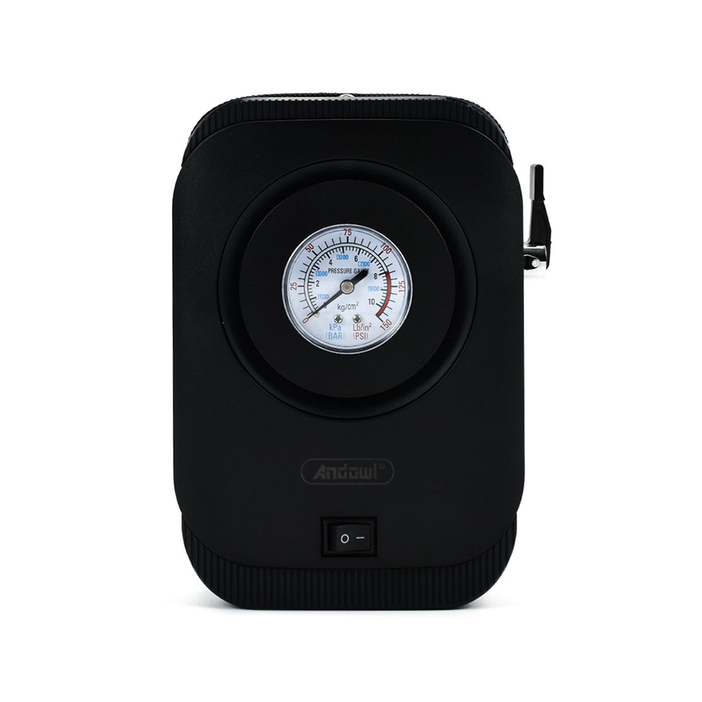 Κομπρεσέρ Αέρος-Τρόμπα Αυτοκινήτου με Καλώδιο Αναπτήρα και Μανόμετρο Andowl – Μαύρο 120W 12V Κομπρεσέρ Αέρος-Τρόμπα Αυτοκινήτου με Καλώδιο Αναπτήρα και Μανόμετρο Andowl – Μαύρο 120W 12V