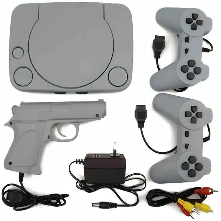Κονσόλα Βιντεοπαιχνιδιών με 2 Χειριστήρια, Πιστόλι και Ενσωματωμένα Παιχνίδια Κονσόλα Βιντεοπαιχνιδιών με 2 Χειριστήρια, Πιστόλι και Ενσωματωμένα Παιχνίδια
