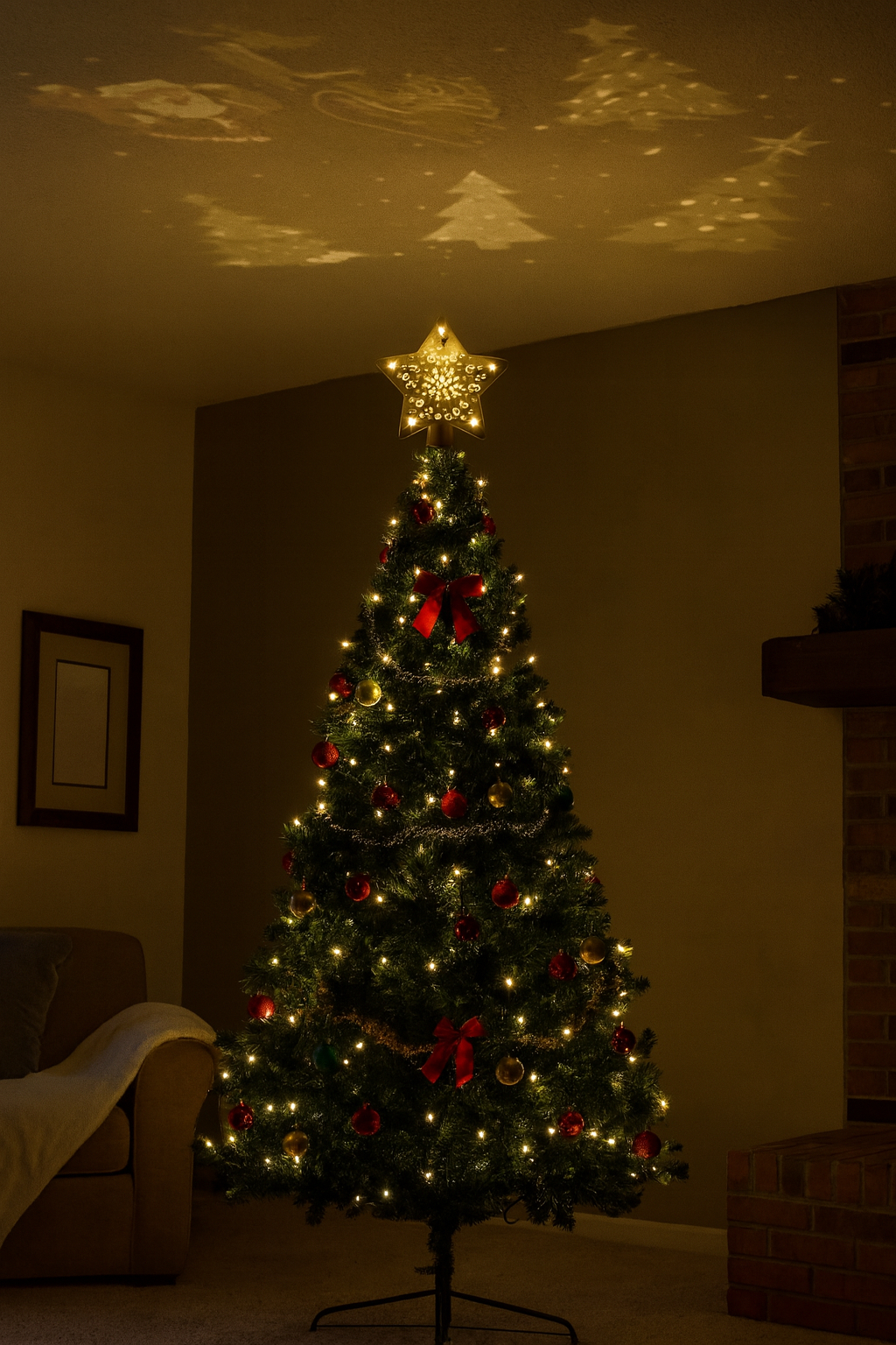 Κορυφή Χριστουγεννιάτικου Δέντρου Αστέρι - Προτζέκτορας με Σχέδια Κορυφή Χριστουγεννιάτικου Δέντρου Αστέρι - Προτζέκτορας με Σχέδια