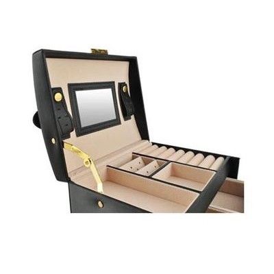 Κοσμηματοθήκη Μπιζουτιέρα Μαύρη με Καθρεφτάκι Συρτάρια και Κλειδαριά 17.5x13.8x13.5cm Κοσμηματοθήκη Μπιζουτιέρα Μαύρη με Καθρεφτάκι Συρτάρια και Κλειδαριά 17.5x13.8x13.5cm