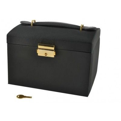Κοσμηματοθήκη Μπιζουτιέρα Μαύρη με Καθρεφτάκι Συρτάρια και Κλειδαριά 17.5x13.8x13.5cm Κοσμηματοθήκη Μπιζουτιέρα Μαύρη με Καθρεφτάκι Συρτάρια και Κλειδαριά 17.5x13.8x13.5cm