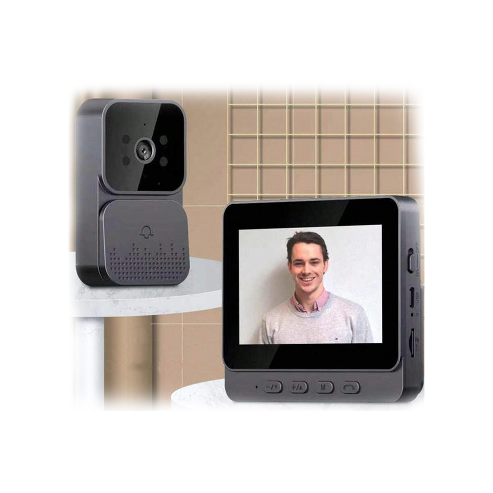 Κουδούνι Πόρτας με Κάμερα 1080P & Οθόνη 4.3 Ιντσών - Μαύρο Κουδούνι Πόρτας με Κάμερα 1080P & Οθόνη 4.3 Ιντσών - Μαύρο