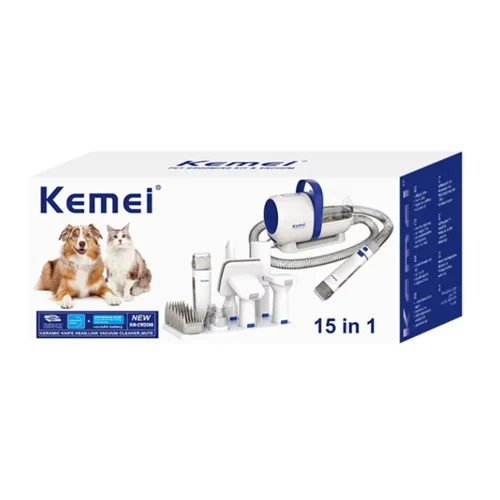Κουρευτική Μηχανή για Σκύλους και Γάτες με Ηλεκτρική Σκούπα και Αθόρυβη Λειτουργία Kemei Κουρευτική Μηχανή για Σκύλους και Γάτες με Ηλεκτρική Σκούπα και Αθόρυβη Λειτουργία Kemei
