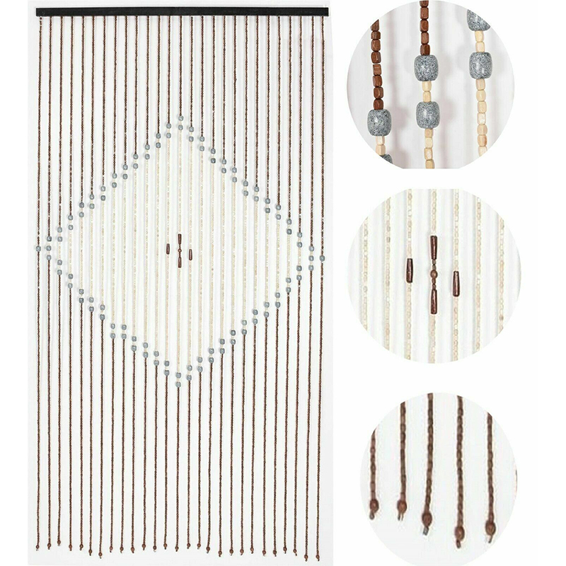 Κουρτίνα Πόρτας με Ξύλινες Χάντρες & Σχήματα 90 x 175cm Κουρτίνα Πόρτας με Ξύλινες Χάντρες & Σχήματα 90 x 175cm