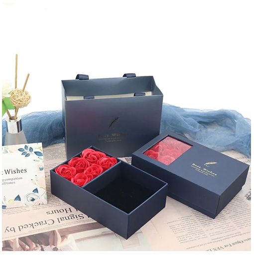 Κουτάκι δώρου με 6 Τριαντάφυλλα, Θήκη για Κόσμημα και Συσκευασία Δώρου 95x150x45mm Κουτάκι δώρου με 6 Τριαντάφυλλα, Θήκη για Κόσμημα και Συσκευασία Δώρου 95x150x45mm