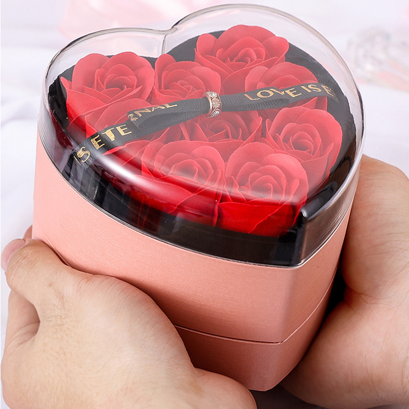 Κουτί Δώρου Πολυτελείας σε Σχήμα Καρδιά με Τεχνητά Τριαντάφυλλα & Θήκη Κοσμήματος Κουτί Δώρου Πολυτελείας σε Σχήμα Καρδιά με Τεχνητά Τριαντάφυλλα & Θήκη Κοσμήματος