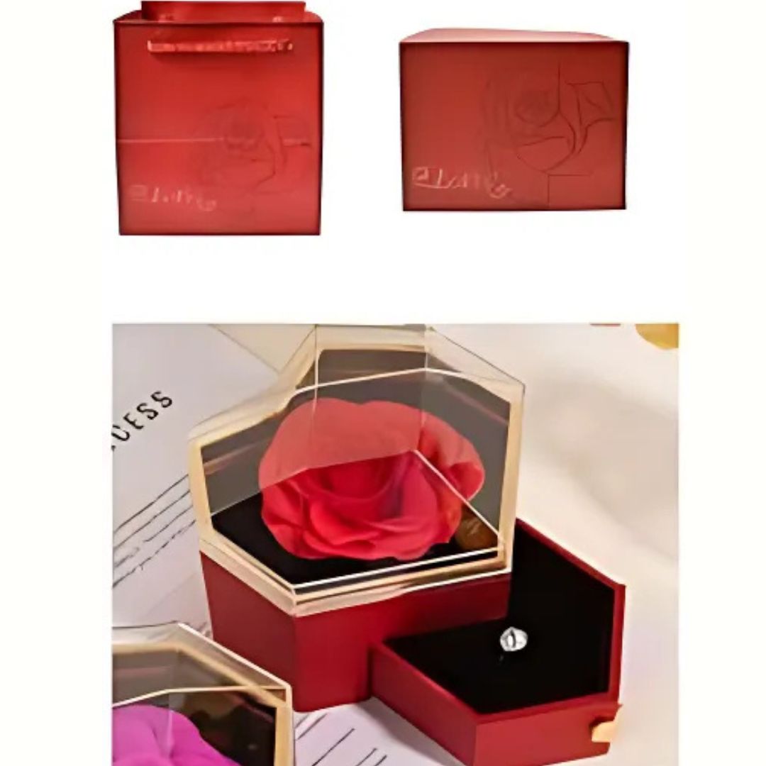 Κουτί Δώρου σε Σχήμα Καρδιά με Τεχνητό Κόκκινο Τριαντάφυλλο 12.5 × 12.5 cm Κουτί Δώρου σε Σχήμα Καρδιά με Τεχνητό Κόκκινο Τριαντάφυλλο 12.5 × 12.5 cm