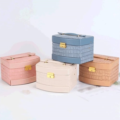 Κουτί Οργάνωσης Κοσμημάτων-Μπιζουτιέρα με Καθρέπτη 18x14x12.5cm Κουτί Οργάνωσης Κοσμημάτων-Μπιζουτιέρα με Καθρέπτη 18x14x12.5cm