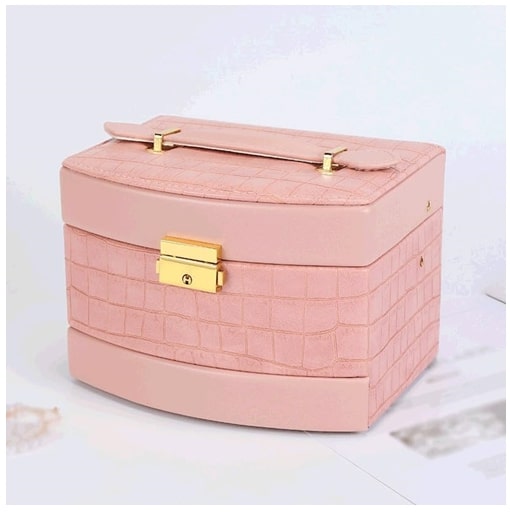 Κουτί Οργάνωσης Κοσμημάτων-Μπιζουτιέρα με Καθρέπτη 18x14x12.5cm Κουτί Οργάνωσης Κοσμημάτων-Μπιζουτιέρα με Καθρέπτη 18x14x12.5cm