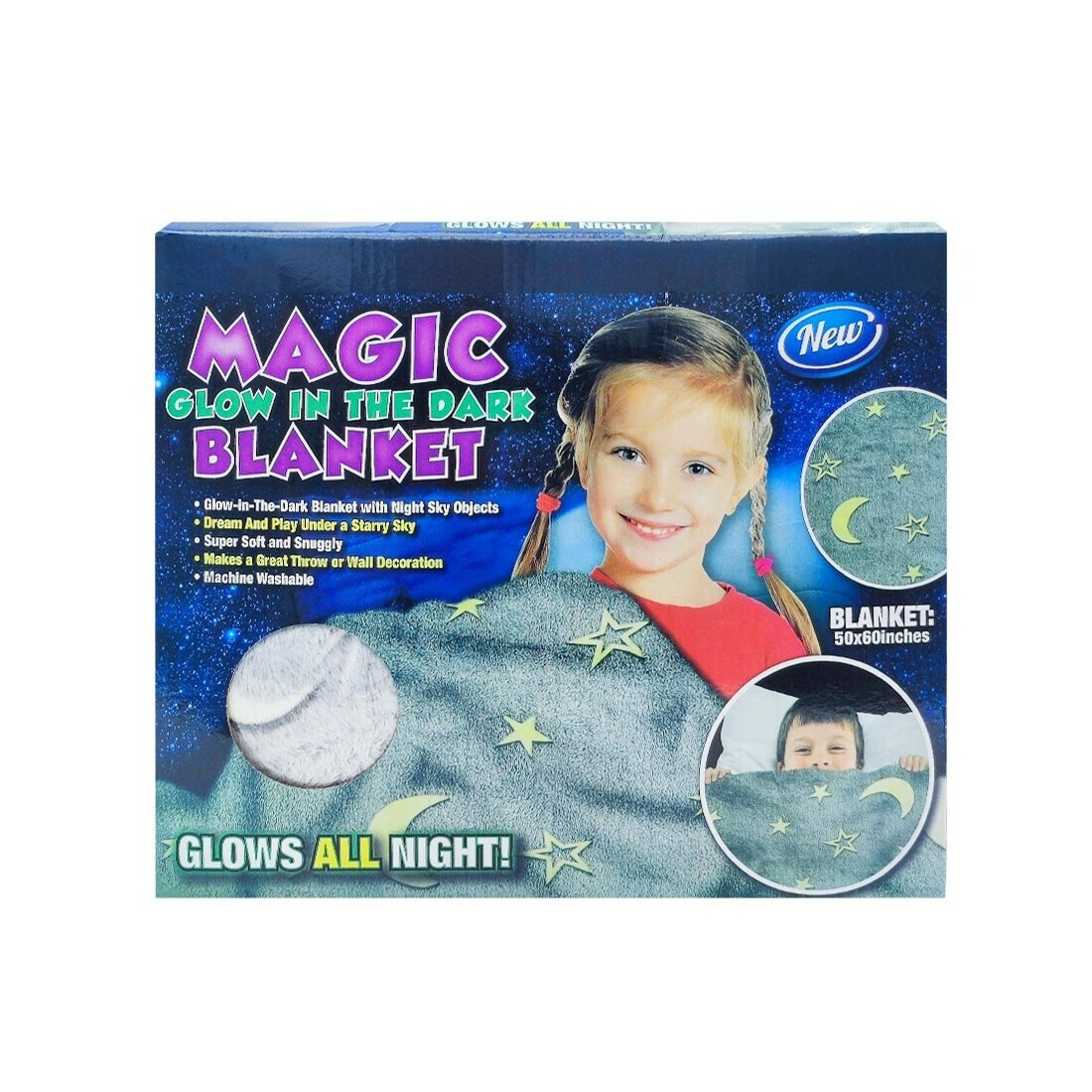 Κουβέρτα για Παιδιά Fleece 116x157εκ. Φωσφορίζουσα Μπλε Κουβέρτα για Παιδιά Fleece 116x157εκ. Φωσφορίζουσα Μπλε