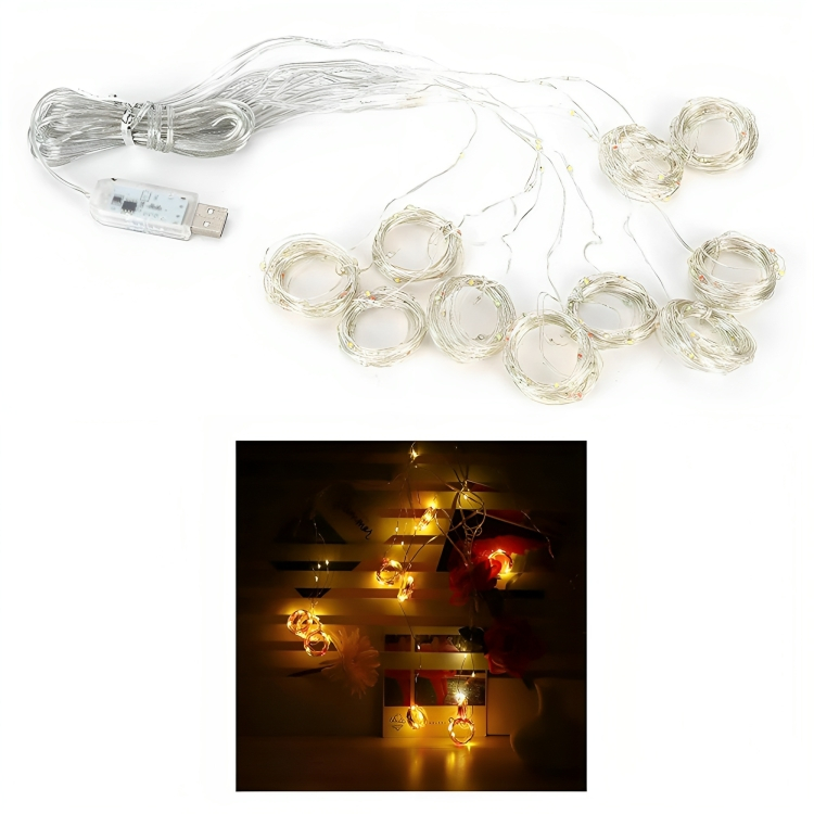 Κρεμαστά Διακοσμητικά LED Λαμπάκια Κουρτίνα - Γιρλάντα USB - 8 Λειτουργίες Φωτισμού & Τηλεχειριστήριο - Θερμό Λευκό Φως - 3x3m Κρεμαστά Διακοσμητικά LED Λαμπάκια Κουρτίνα - Γιρλάντα USB - 8 Λειτουργίες Φωτισμού & Τηλεχειριστήριο - Θερμό Λευκό Φως - 3x3m