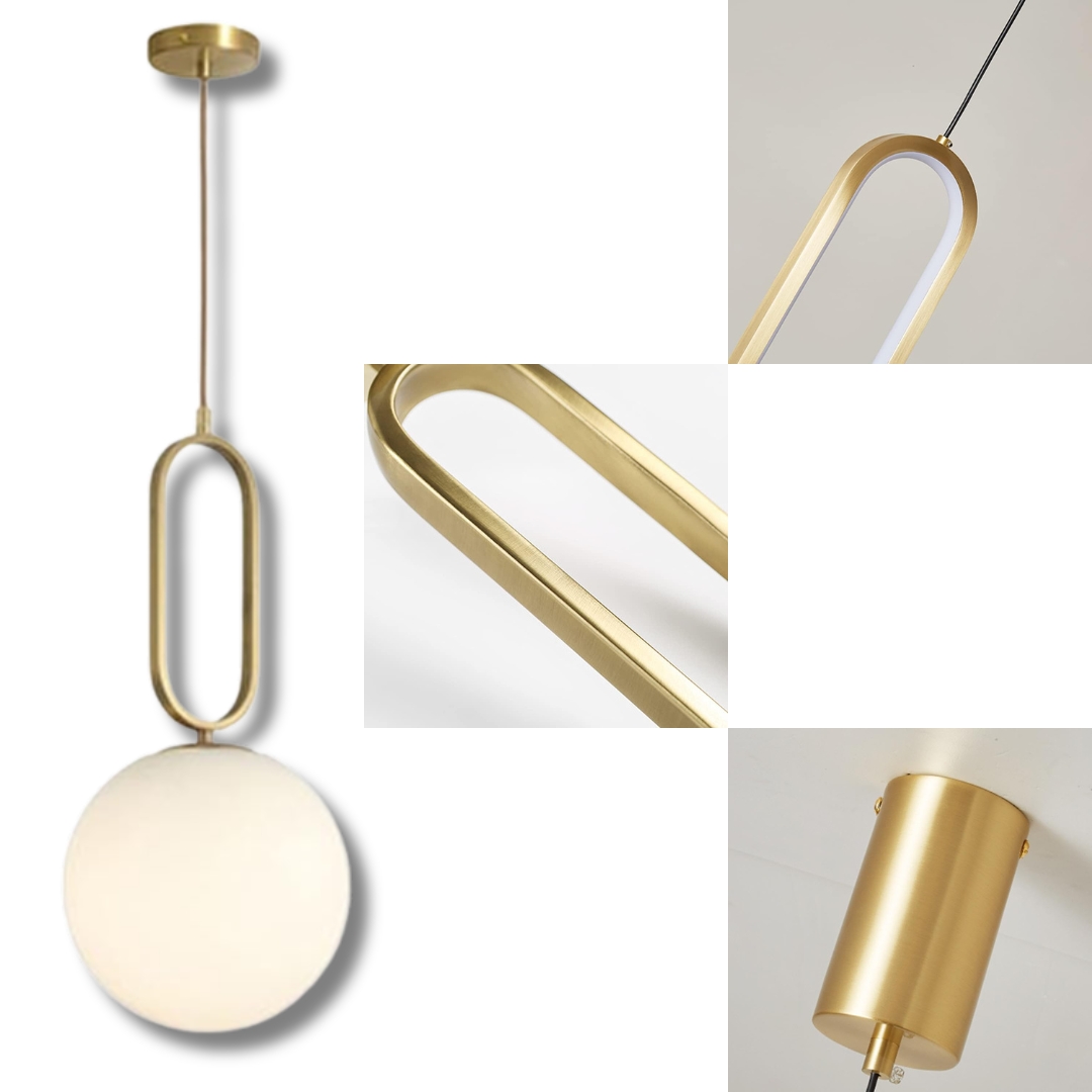 Κρεμαστό Μονόφωτο Φωτιστικό με Χρυσές Λεπτομέρειες & Ντουί G9 Κρεμαστό Μονόφωτο Φωτιστικό με Χρυσές Λεπτομέρειες & Ντουί G9