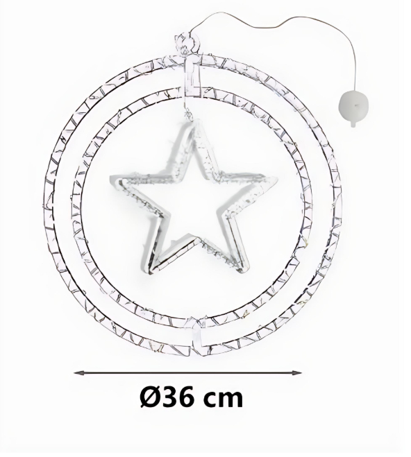 Κρεμαστό Χριστουγεννιάτικο Στολίδι Αστέρι με 72 LED 36cm Κρεμαστό Χριστουγεννιάτικο Στολίδι Αστέρι με 72 LED 36cm