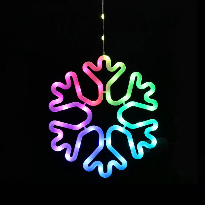 Κρεμαστό Χριστουγεννιάτικο Στολίδι Χιονονιφάδα με 46 LED RGB 27cm, IP44 Κρεμαστό Χριστουγεννιάτικο Στολίδι Χιονονιφάδα με 46 LED RGB 27cm, IP44