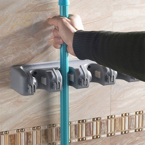 Κρεμάστρα 2 σε 1 για Σκούπες και Σφουγγαρίστρες 5 Θέσεων με 6 Γάντζους 6x8x6εκ Κρεμάστρα 2 σε 1 για Σκούπες και Σφουγγαρίστρες 5 Θέσεων με 6 Γάντζους 6x8x6εκ