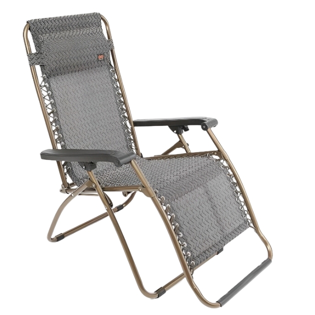 Ξαπλώστρα - Πολυθρόνα Παραλίας με Ρυθμιζόμενη Πλάτη και Μεταλλικό Σκελετό - Γκρι Ξαπλώστρα - Πολυθρόνα Παραλίας με Ρυθμιζόμενη Πλάτη και Μεταλλικό Σκελετό - Γκρι