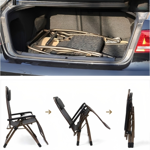 Ξαπλώστρα - Πολυθρόνα Παραλίας με Ρυθμιζόμενη Πλάτη και Μεταλλικό Σκελετό - Γκρι Ξαπλώστρα - Πολυθρόνα Παραλίας με Ρυθμιζόμενη Πλάτη και Μεταλλικό Σκελετό - Γκρι