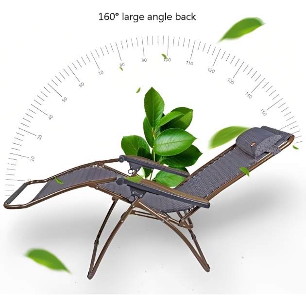 Ξαπλώστρα - Πολυθρόνα Παραλίας με Ρυθμιζόμενη Πλάτη και Μεταλλικό Σκελετό - Γκρι Ξαπλώστρα - Πολυθρόνα Παραλίας με Ρυθμιζόμενη Πλάτη και Μεταλλικό Σκελετό - Γκρι