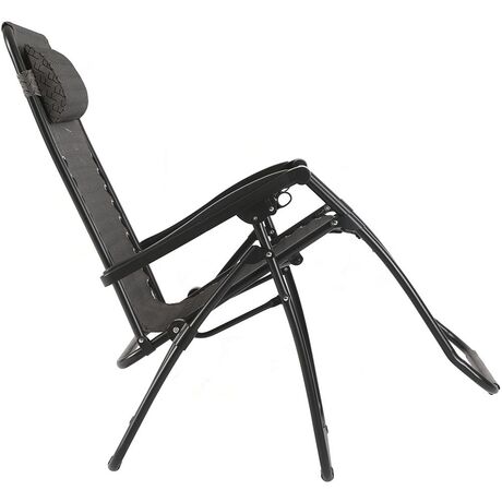 Ξαπλώστρα - Πολυθρόνα Παραλίας με Ρυθμιζόμενη Πλάτη και Μεταλλικό Σκελετό - Μαύρo Ξαπλώστρα - Πολυθρόνα Παραλίας με Ρυθμιζόμενη Πλάτη και Μεταλλικό Σκελετό - Μαύρo