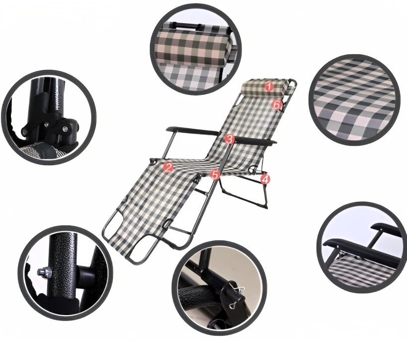 Ξαπλώστρα - Πολυθρόνα Παραλίας Πολλαπλών Θέσεων με Ρυθμιζόμενη Πλάτη και Μεταλλικό Σκελετό - Πράσινο Καρό Ξαπλώστρα - Πολυθρόνα Παραλίας Πολλαπλών Θέσεων με Ρυθμιζόμενη Πλάτη και Μεταλλικό Σκελετό - Πράσινο Καρό