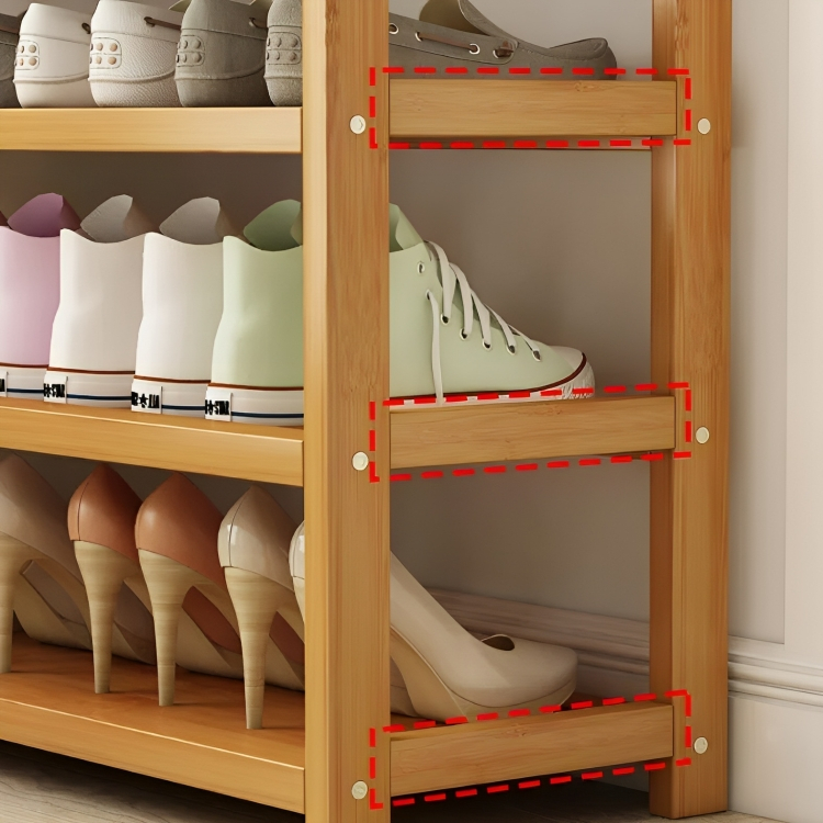 Ξύλινη Bamboo Παπουτσοθήκη - Ραφιέρα Δαπέδου με 4 Ράφια 67 x 67 x 23 cm Ξύλινη Bamboo Παπουτσοθήκη - Ραφιέρα Δαπέδου με 4 Ράφια 67 x 67 x 23 cm