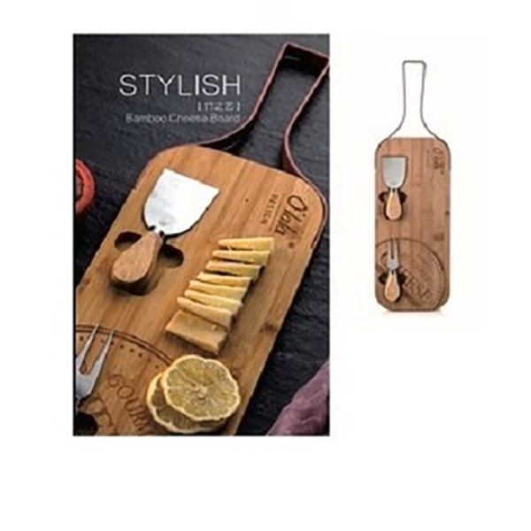 Ξύλινo - Bamboo Πλατώ Σερβιρίσματος Τυριών με Μεταλλική Λαβή, Μαχαίρι και Πιρούνι Τυριού 49x34x1.5 cm Ξύλινo - Bamboo Πλατώ Σερβιρίσματος Τυριών με Μεταλλική Λαβή, Μαχαίρι και Πιρούνι Τυριού 49x34x1.5 cm
