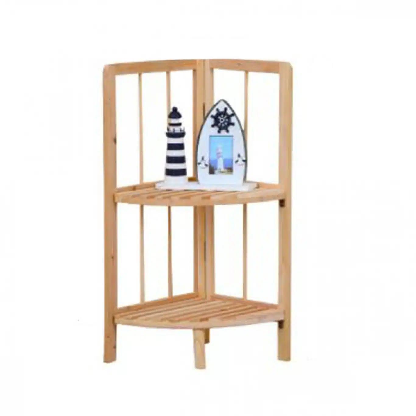 Ξύλινο Γωνιακό Ράφι 2 Επιπέδων 28x28x60cm Ξύλινο Γωνιακό Ράφι 2 Επιπέδων 28x28x60cm
