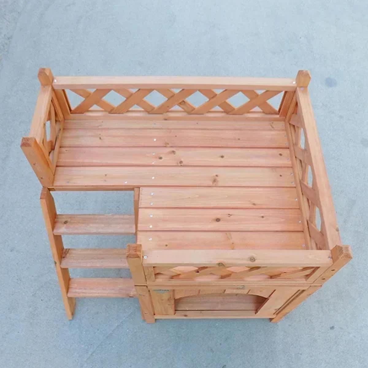 Ξύλινο Σπιτάκι για Γάτες & Μικρούς Σκύλους με Σκάλα και Μπαλκόνι - 73x53x66 cm - Nobleza Ξύλινο Σπιτάκι για Γάτες & Μικρούς Σκύλους με Σκάλα και Μπαλκόνι - 73x53x66 cm - Nobleza