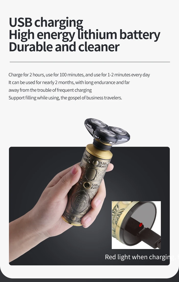 Ξυριστική Επαναφορτιζόμενη Μηχανή KEMEI με 3 Περιστρεφόμενες Λεπίδες και τεχνολογία 4D Ξυριστική Επαναφορτιζόμενη Μηχανή KEMEI με 3 Περιστρεφόμενες Λεπίδες και τεχνολογία 4D