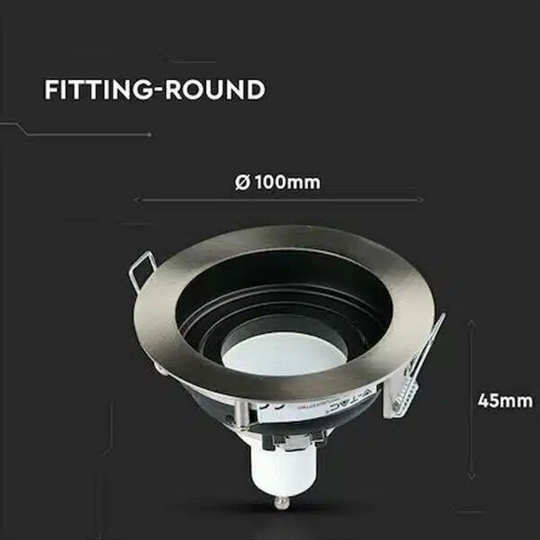 Κυκλικό Χωνευτό Κινούμενο Νίκελ Πλαίσιο για Σποτ GU10 – MR16 Μονό Ασημί 10cm Aigostar Κυκλικό Χωνευτό Κινούμενο Νίκελ Πλαίσιο για Σποτ GU10 – MR16 Μονό Ασημί 10cm Aigostar