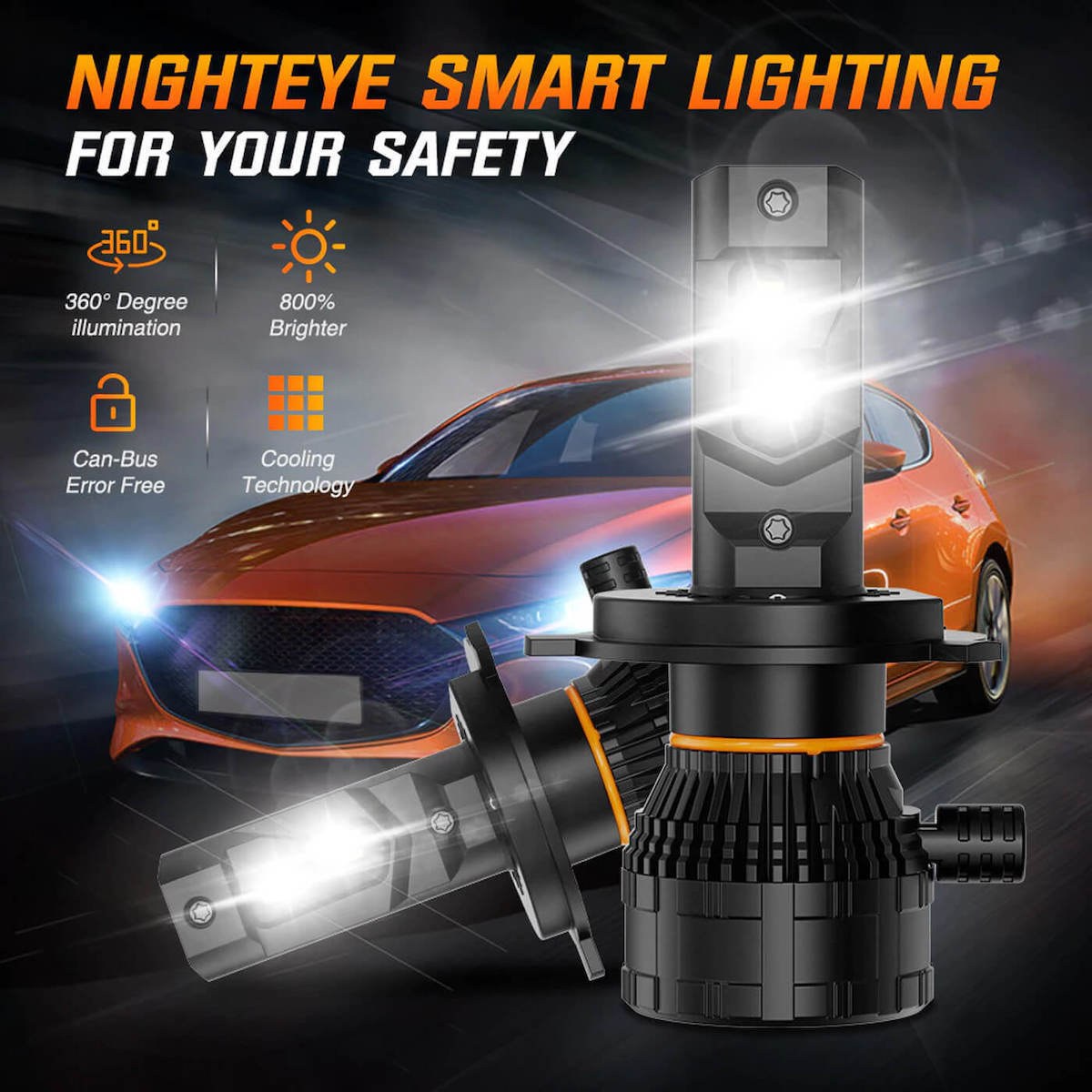 Λάμπες Αυτοκινήτου LED NightEYE IP68 – Ισχυρός Φωτισμός 200W 40000LM 6500K Λάμπες Αυτοκινήτου LED NightEYE IP68 – Ισχυρός Φωτισμός 200W 40000LM 6500K