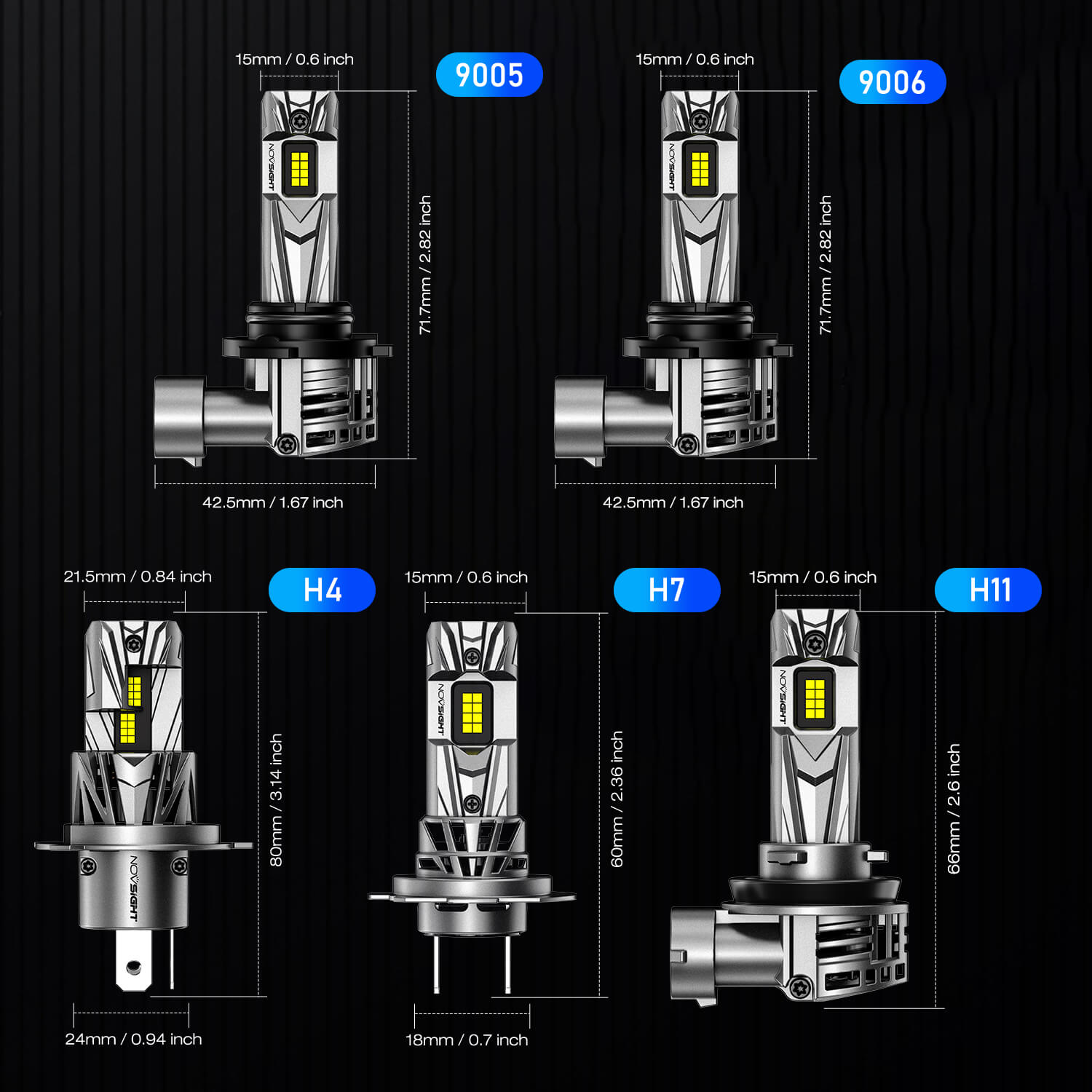 Λάμπες LED Αυτοκινήτου H7 Novsight 70W 18000LM 6500K IP68 Λάμπες LED Αυτοκινήτου H7 Novsight 70W 18000LM 6500K IP68