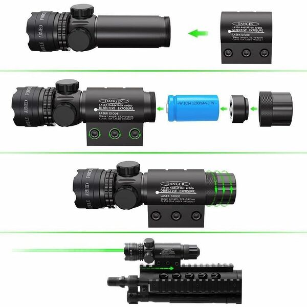 Επαναφορτιζόμενο Laser Σκόπευτρο για Ράγες Όπλου με Πράσινη Δέσμη Universal Συμβατότητα 532nm Μαύρο Επαναφορτιζόμενο Laser Σκόπευτρο για Ράγες Όπλου με Πράσινη Δέσμη Universal Συμβατότητα 532nm Μαύρο