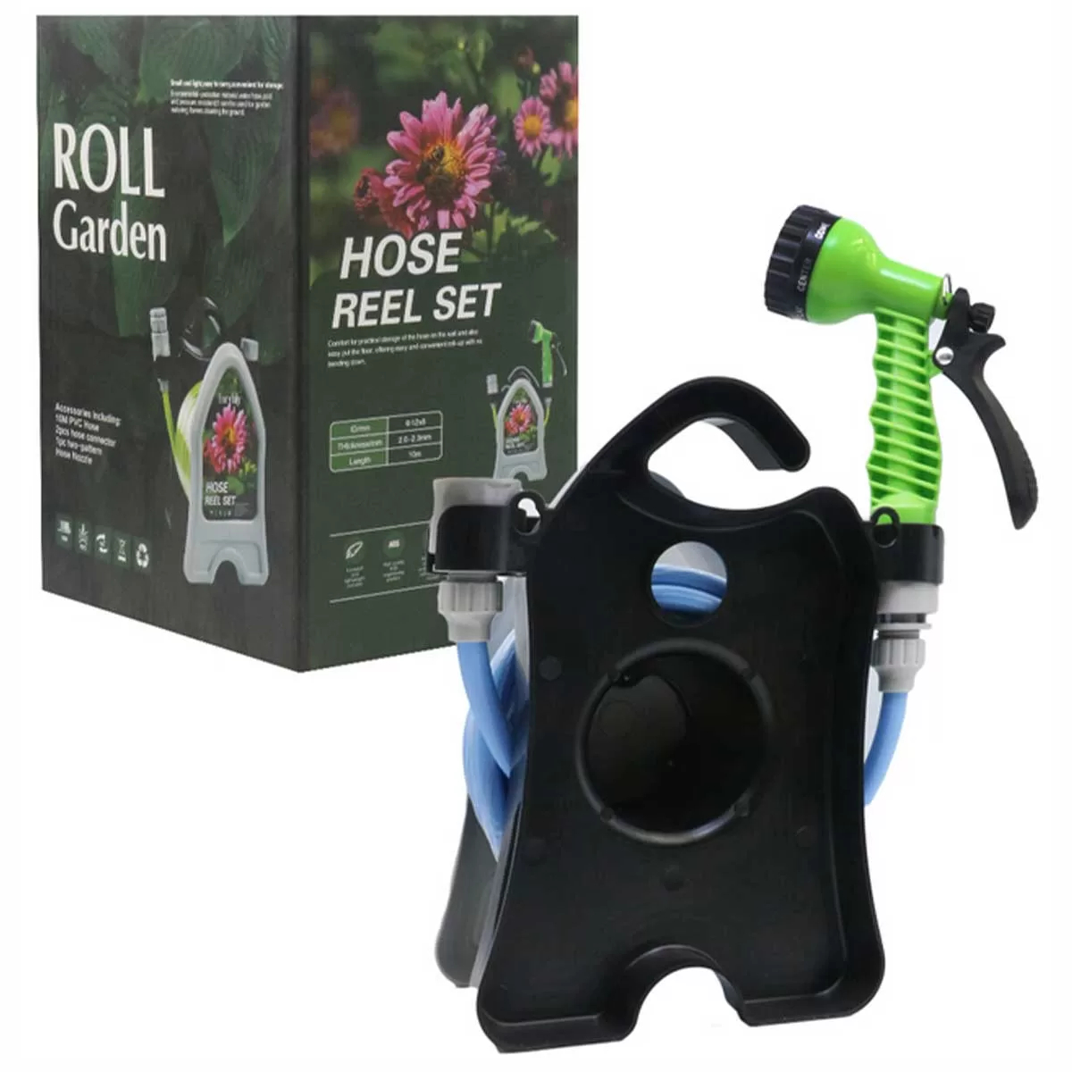 Λάστιχο Ποτίσματος Κήπου 10m - 1/2” με Βάση Στήριξης & Πιστόλι με 7 Μοτίβα Ψεκασμού Λάστιχο Ποτίσματος Κήπου 10m - 1/2” με Βάση Στήριξης & Πιστόλι με 7 Μοτίβα Ψεκασμού