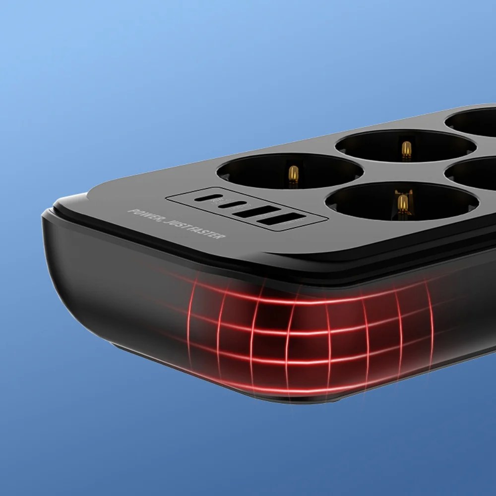 LDNIO Πολύπριζο 6 Θέσεων με 4 USB Ports, 2500W και 2m Καλώδιο LDNIO Πολύπριζο 6 Θέσεων με 4 USB Ports, 2500W και 2m Καλώδιο