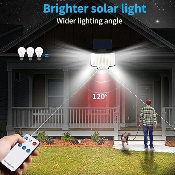 LED Αδιάβροχο Ηλιακό Επαναφορτιζόμενο Επιτοίχιο Φωτιστικό με Πάνελ 108 SMD, Αισθητήρα Κίνησης, Τηλεχειριστήριο και Ψυχρό Λευκό Φωτισμό Μαύρο LED Αδιάβροχο Ηλιακό Επαναφορτιζόμενο Επιτοίχιο Φωτιστικό με Πάνελ 108 SMD, Αισθητήρα Κίνησης, Τηλεχειριστήριο και Ψυχρό Λευκό Φωτισμό Μαύρο