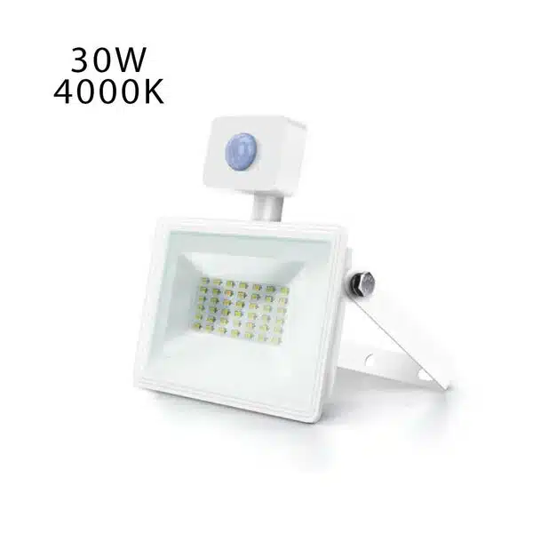 LED Αδιάβροχος Ηλιακός Προβολέας με Αισθητήρα Κίνησης και Φυσικό Λευκό Φωτισμό 4000K Aigostar Λευκός 30W 220V IP65 2700LM LED Αδιάβροχος Ηλιακός Προβολέας με Αισθητήρα Κίνησης και Φυσικό Λευκό Φωτισμό 4000K Aigostar Λευκός 30W 220V IP65 2700LM