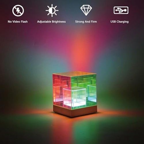 LED Διακοσμητικό Φωτιστικό Andowl Κύβος Πολύχρωμο Φως 2W USB LED Διακοσμητικό Φωτιστικό Andowl Κύβος Πολύχρωμο Φως 2W USB