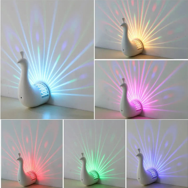 LED Διακοσμητικό Φωτιστικό - Προτζέκτορας Παγόνι Πολύχρωμου Φωτισμού με Τηλεχειριστήριο 78 x 110 x 190mm LED Διακοσμητικό Φωτιστικό - Προτζέκτορας Παγόνι Πολύχρωμου Φωτισμού με Τηλεχειριστήριο 78 x 110 x 190mm