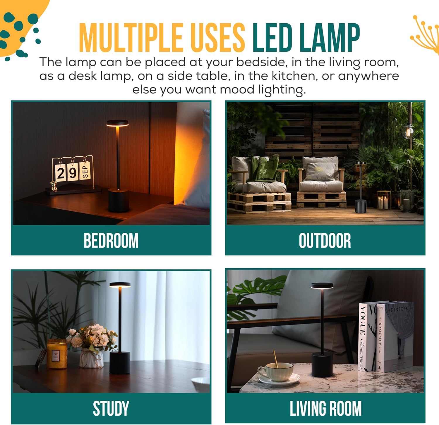 LED Επαναφορτιζόμενο Επιτραπέζιο Φωτιστικό Aerbes LED Επαναφορτιζόμενο Επιτραπέζιο Φωτιστικό Aerbes