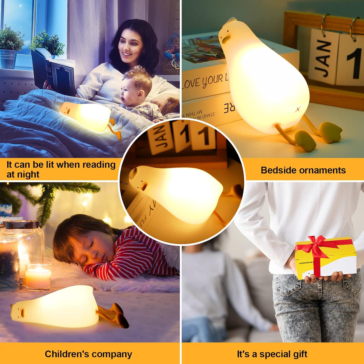 LED Επαναφορτιζόμενο Φωτάκι Νυχτός σε Σχήμα Παπί - Arrango LED Επαναφορτιζόμενο Φωτάκι Νυχτός σε Σχήμα Παπί - Arrango