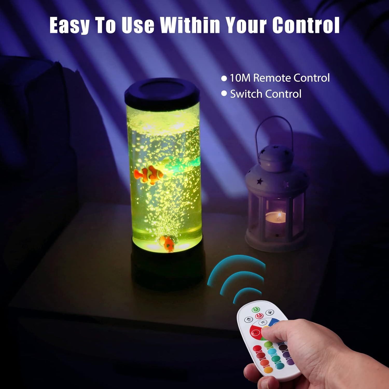 LED Επαναφορτιζόμενο Φωτιστικό Ενυδρείο με Νερό και Ψαράκια και Ρύθμιση 17 Χρωμάτων RGB Μέσω Κοντρόλ LED Επαναφορτιζόμενο Φωτιστικό Ενυδρείο με Νερό και Ψαράκια και Ρύθμιση 17 Χρωμάτων RGB Μέσω Κοντρόλ