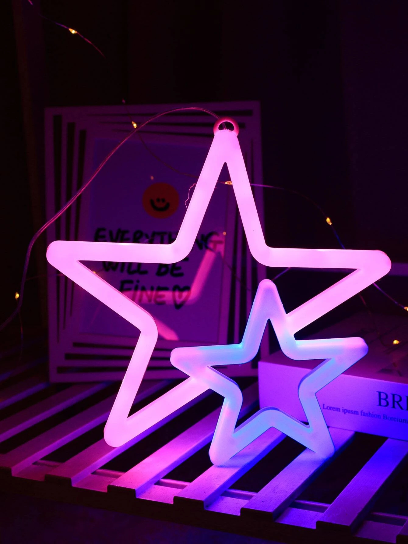 LED Επιτοίχιο Διακοσμητικό Φωτιστικό Neon με Τροφοδοσία USB ή Μπαταρίες με Σχέδιο Διπλό Αστέρι σε Ροζ και Μπλε Χρώμα LED Επιτοίχιο Διακοσμητικό Φωτιστικό Neon με Τροφοδοσία USB ή Μπαταρίες με Σχέδιο Διπλό Αστέρι σε Ροζ και Μπλε Χρώμα