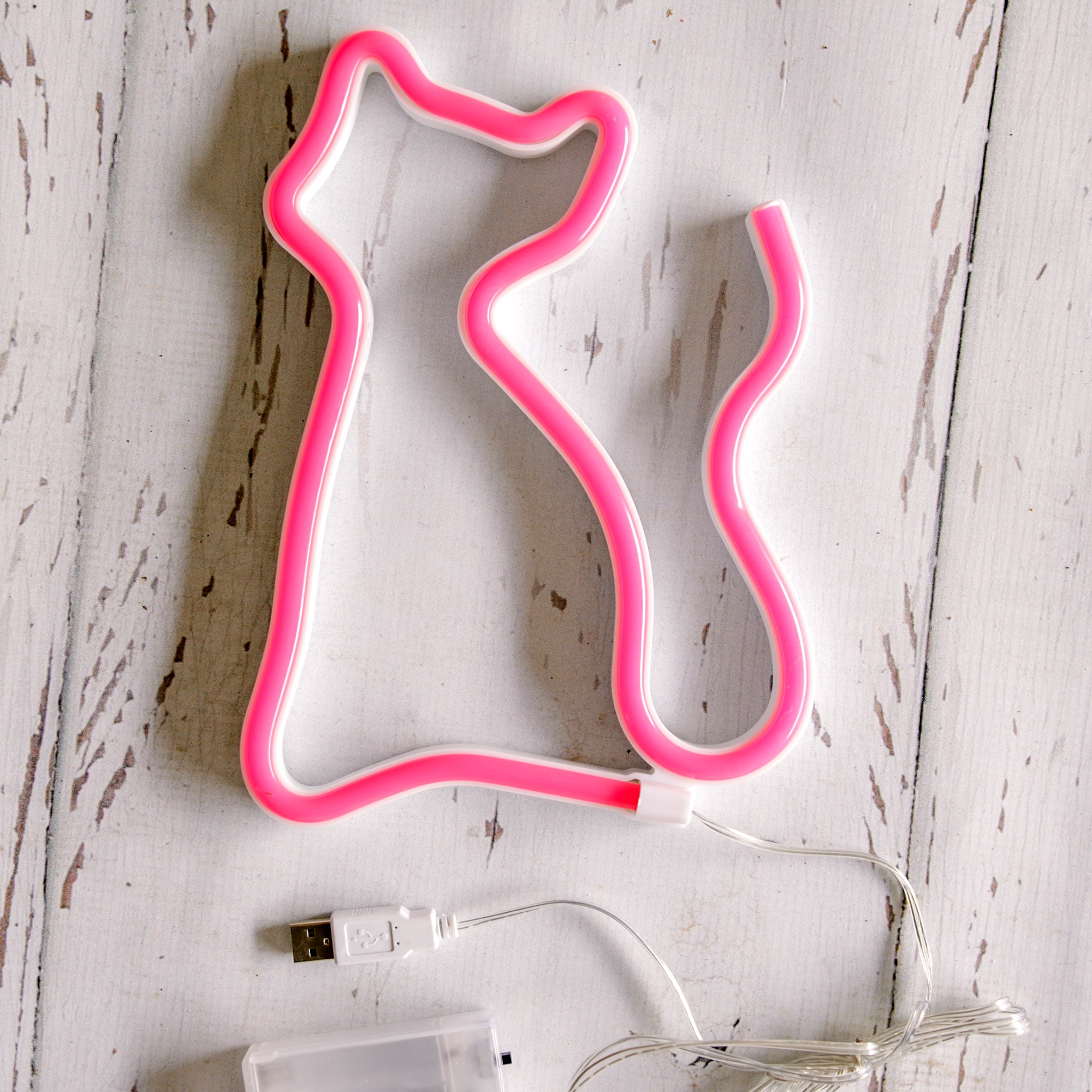 LED Επιτοίχιο Διακοσμητικό Φωτιστικό Neon με Τροφοδοσία USB ή Μπαταρίες με Σχέδιο Γατούλα σε Ροζ Χρώμα LED Επιτοίχιο Διακοσμητικό Φωτιστικό Neon με Τροφοδοσία USB ή Μπαταρίες με Σχέδιο Γατούλα σε Ροζ Χρώμα