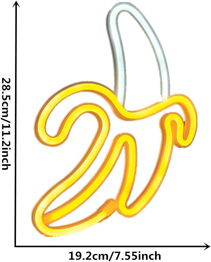 LED Επιτοίχιο Διακοσμητικό Φωτιστικό Neon με Τροφοδοσία USB ή Μπαταρίες με Σχέδιο Μπανάνα LED Επιτοίχιο Διακοσμητικό Φωτιστικό Neon με Τροφοδοσία USB ή Μπαταρίες με Σχέδιο Μπανάνα