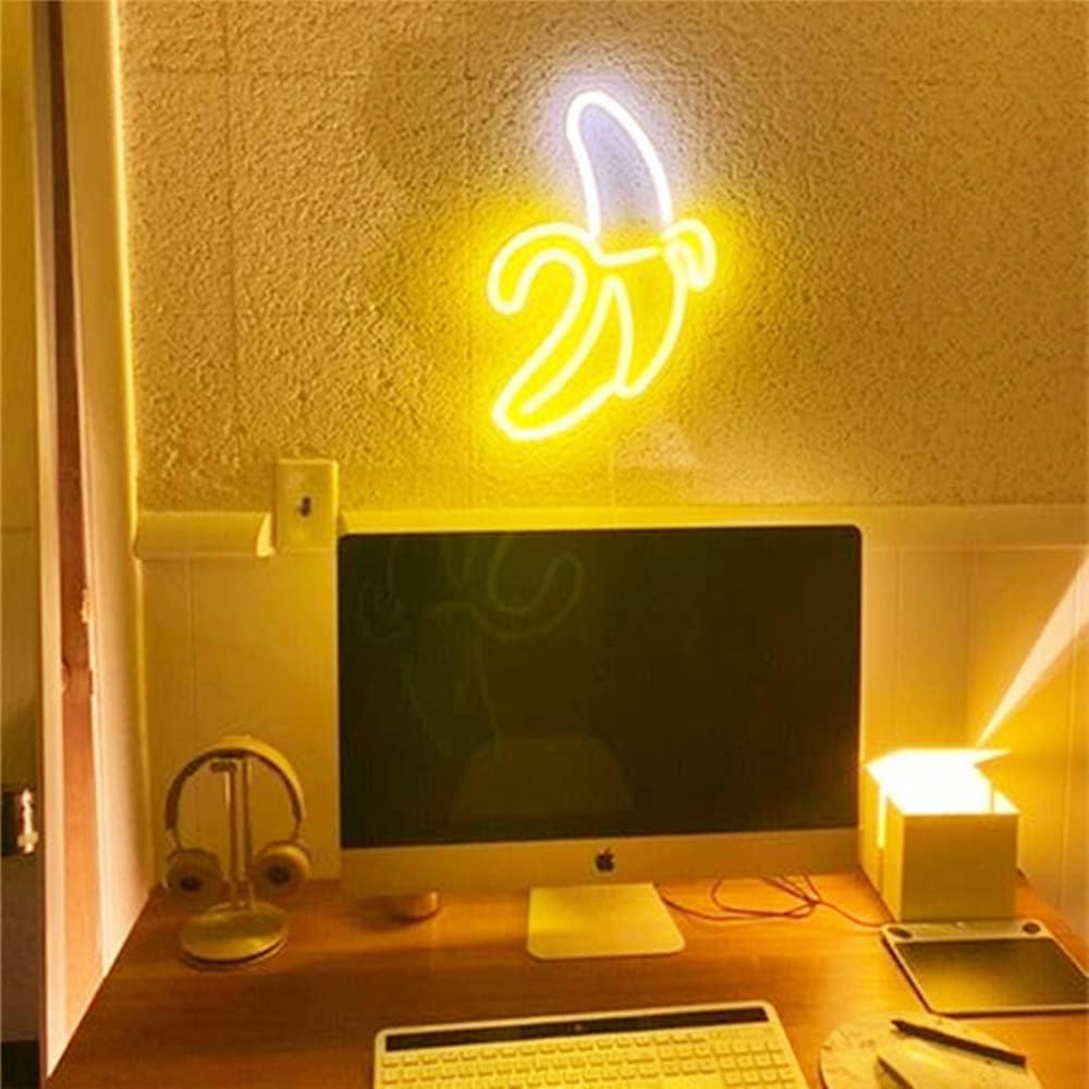 LED Επιτοίχιο Διακοσμητικό Φωτιστικό Neon με Τροφοδοσία USB ή Μπαταρίες με Σχέδιο Μπανάνα LED Επιτοίχιο Διακοσμητικό Φωτιστικό Neon με Τροφοδοσία USB ή Μπαταρίες με Σχέδιο Μπανάνα