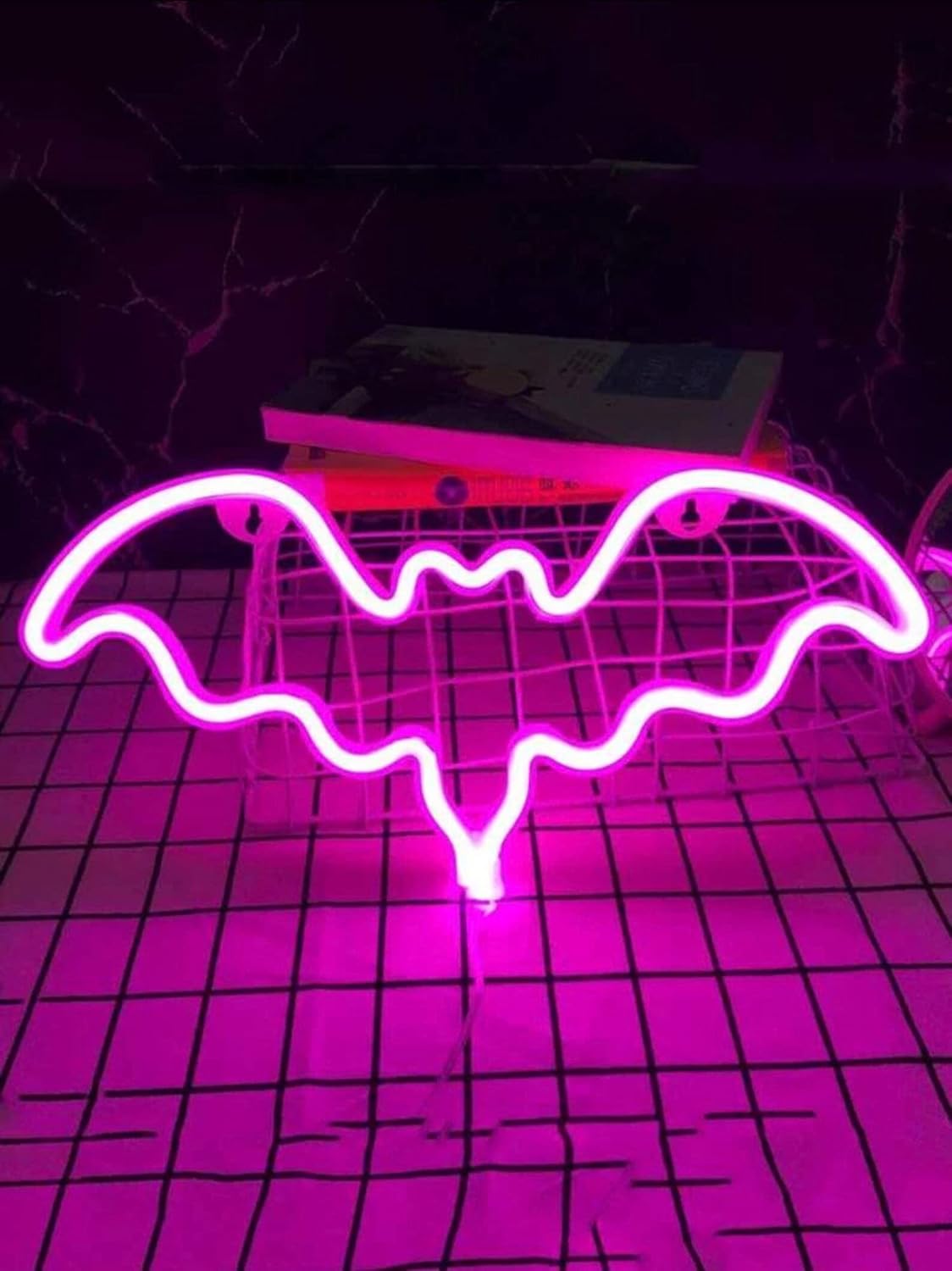 LED Επιτοίχιο Διακοσμητικό Φωτιστικό Neon με Τροφοδοσία USB ή Μπαταρίες με Σχέδιο Nυχτερίδα σε Ροζ Χρώμα LED Επιτοίχιο Διακοσμητικό Φωτιστικό Neon με Τροφοδοσία USB ή Μπαταρίες με Σχέδιο Nυχτερίδα σε Ροζ Χρώμα