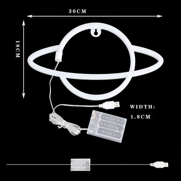 LED Επιτοίχιο Διακοσμητικό Φωτιστικό Neon με Τροφοδοσία USB ή Μπαταρίες με Σχέδιο Πλανήτης Κρόνος σε Ροζ και Κίτρινο Χρώμα LED Επιτοίχιο Διακοσμητικό Φωτιστικό Neon με Τροφοδοσία USB ή Μπαταρίες με Σχέδιο Πλανήτης Κρόνος σε Ροζ και Κίτρινο Χρώμα