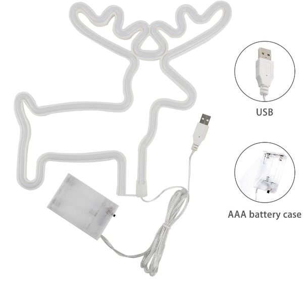 LED Επιτοίχιο Διακοσμητικό Φωτιστικό Πολύχρωμο Neon με Τροφοδοσία USB ή Μπαταρίες με Σχέδιο Ελάφι LED Επιτοίχιο Διακοσμητικό Φωτιστικό Πολύχρωμο Neon με Τροφοδοσία USB ή Μπαταρίες με Σχέδιο Ελάφι